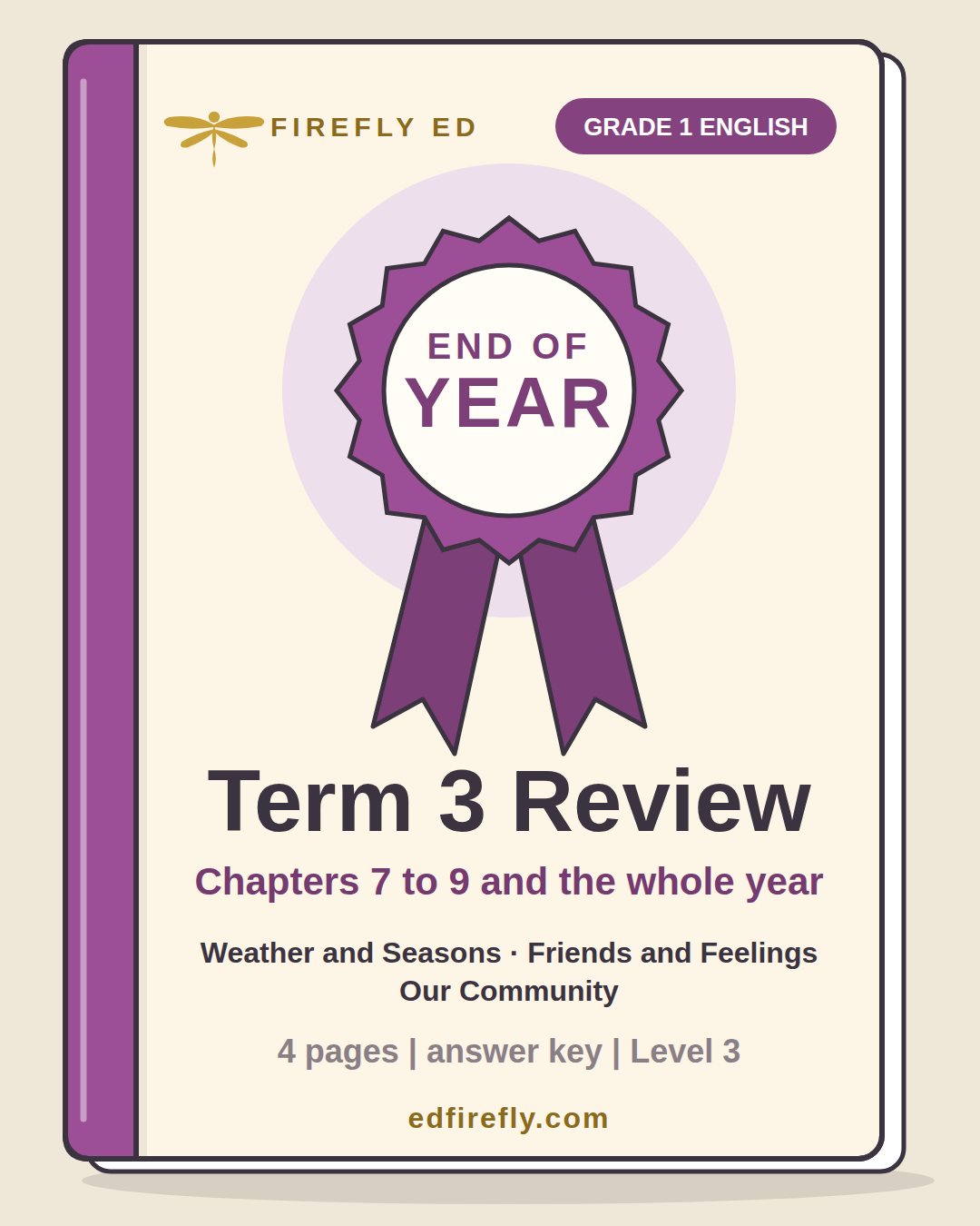 Cover for Term 3 Review: End of Year, Grade 1 English